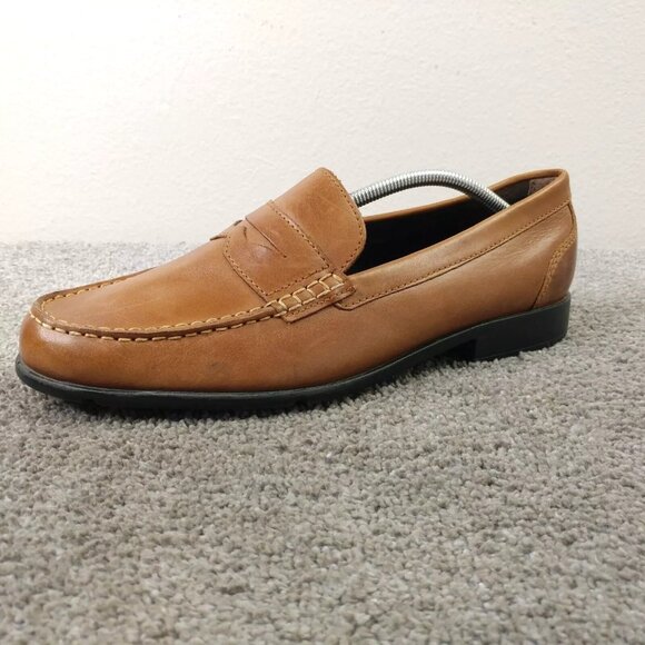 Rockport Penny Loafers Mens Size 11.5 Shoes Slip On Walk Ability Brown Leather - Picture 4 of 11
